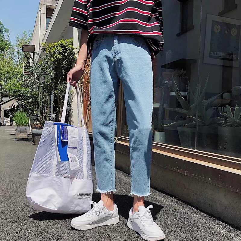 cropped pants Denim Straight Cut pants 