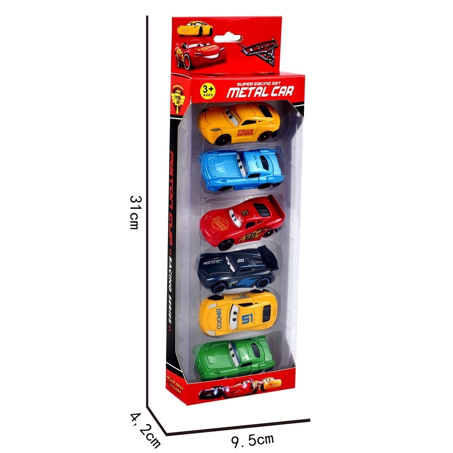 6 in 1 Cars McQueen Pull Back Car Assorted Set Alloy Toy COD LS56