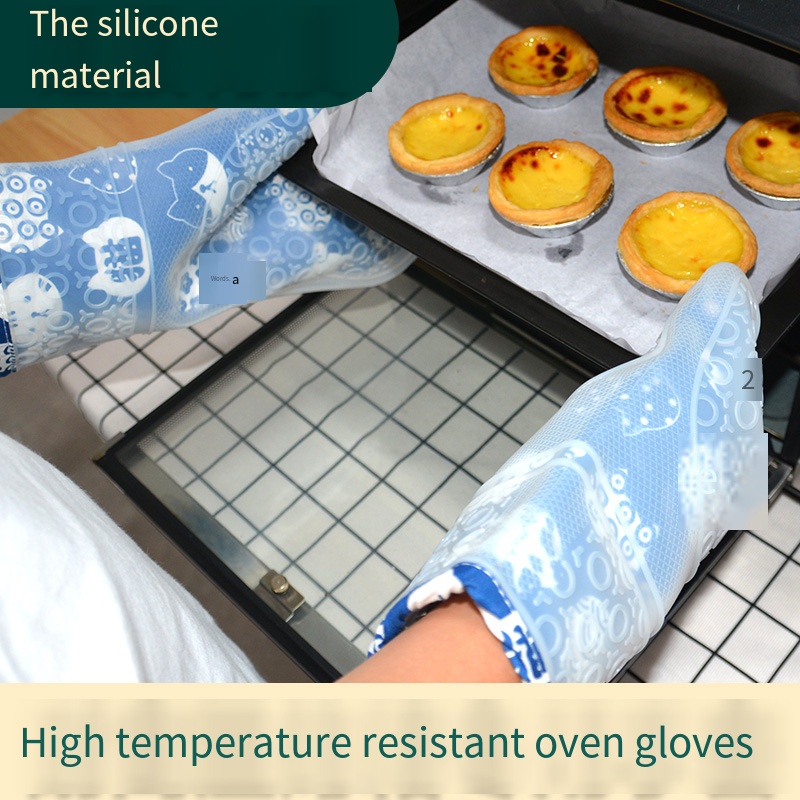 1Pcs Microwave Oven Gloves Heat Resistant Silicone Oven Gloves Non-Slip Oven Mitts for Kitchen Cooking Baking Grilling Microwave Pizza