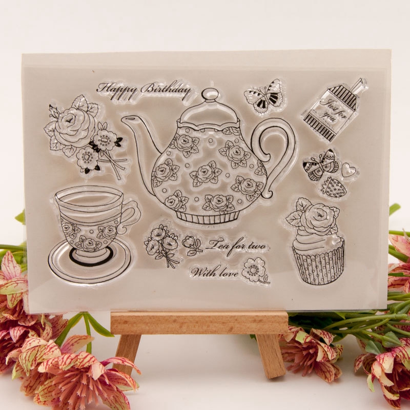 Transparent Seal DIY Handbook Silicone Rubber Stamp T1631 Teapot Teacup  Cake Flower | Shopee Philippines