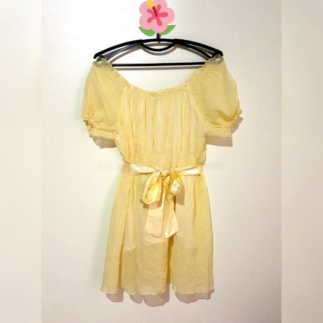 pastel yellow mini dress