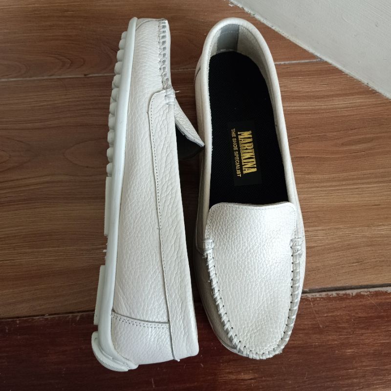 NURSING SHOES Marikina Made Genuine Leather Pure Plain White Shoes for