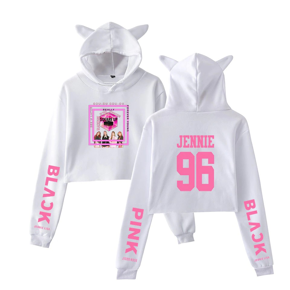 pink crop top hoodie