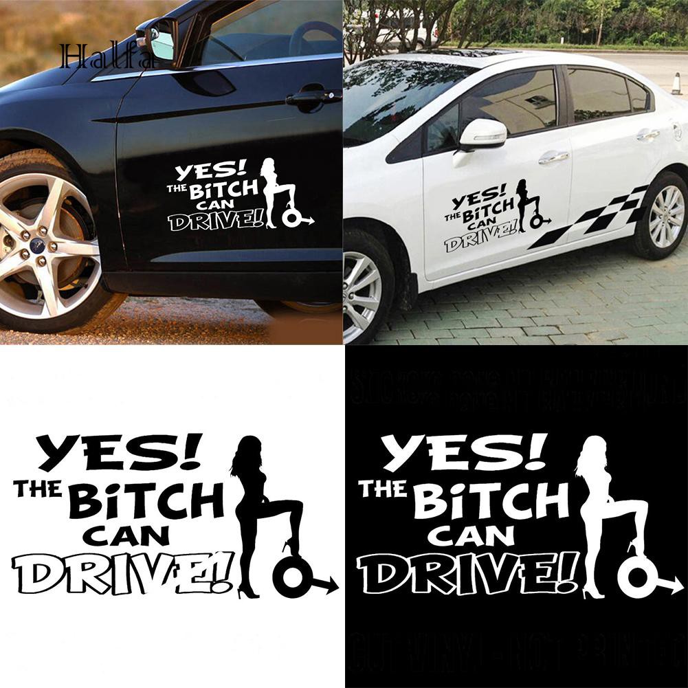 Hl Funny Cute Girl Letters Design Car Styling Sticker Reflective