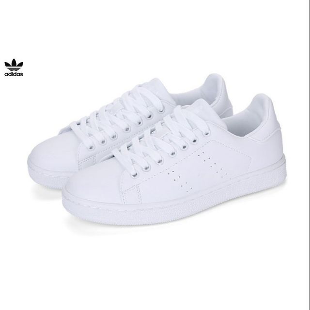 adidas plain white shoes