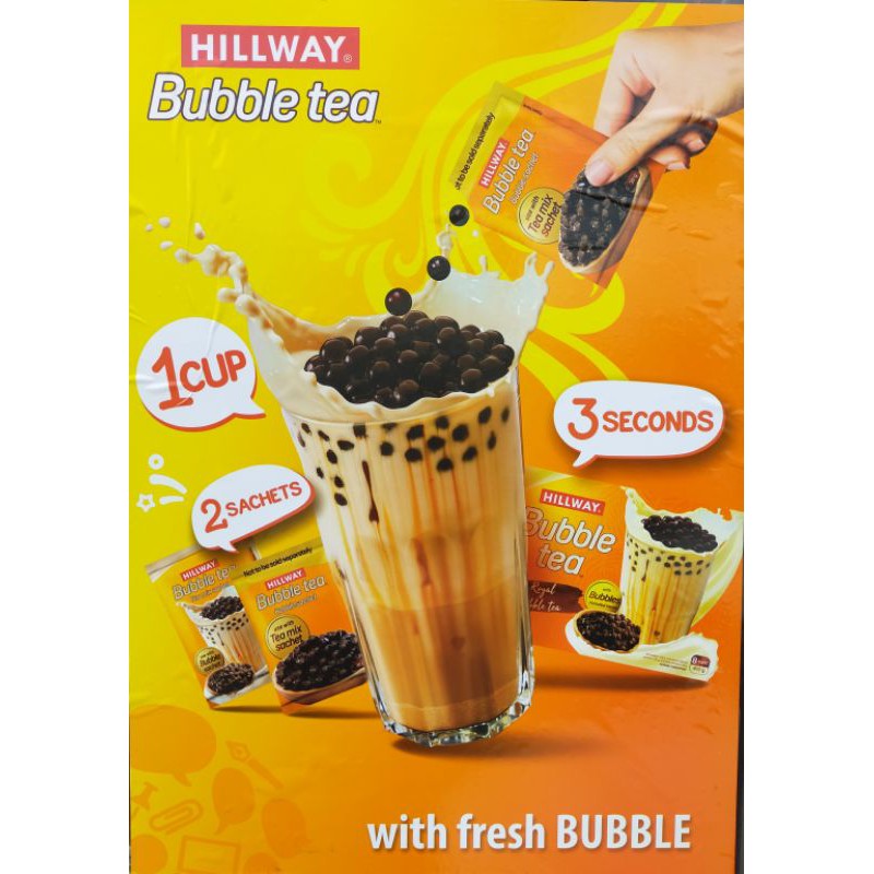 hillway sachet bubble tea ( black pearl tapioca black sago ) milktea
