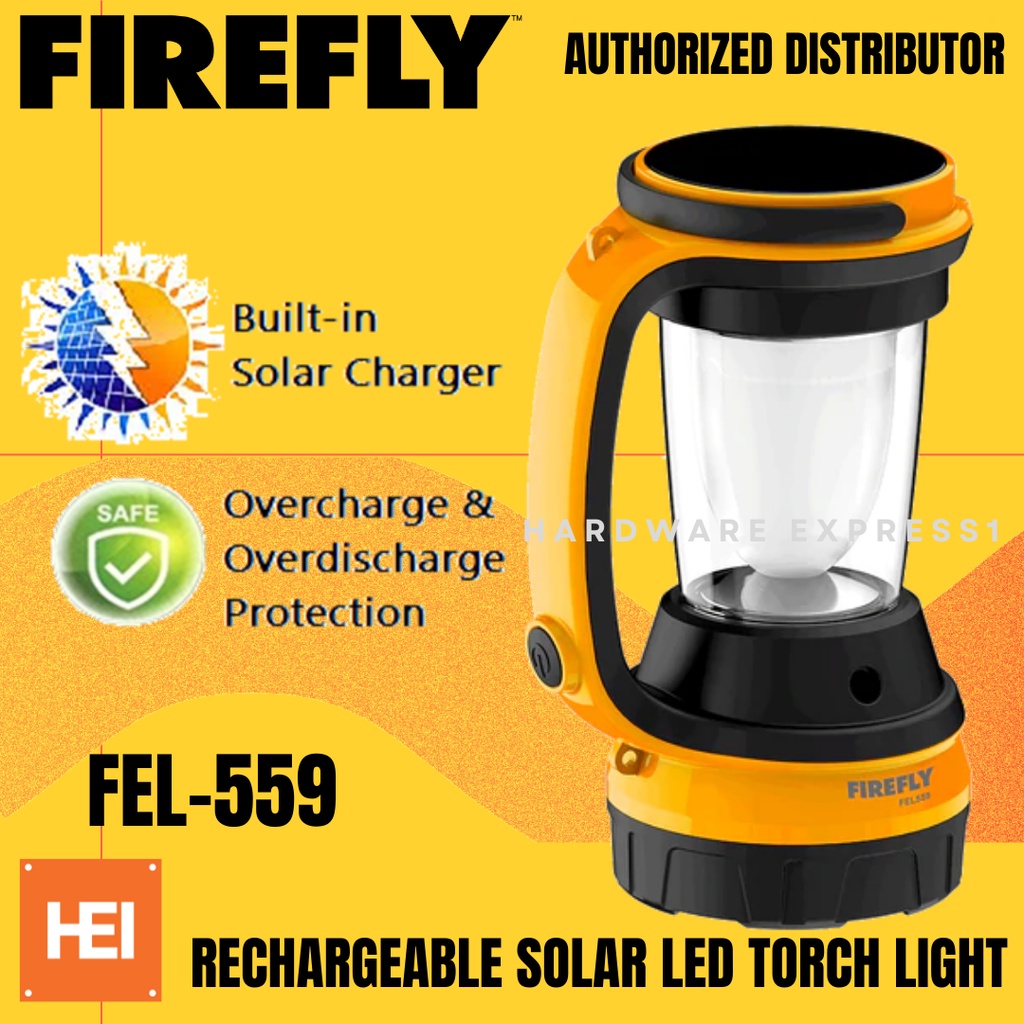 FIREFLY FEL559 Rechargeable Emergency LED Solar Torch Light Lamp