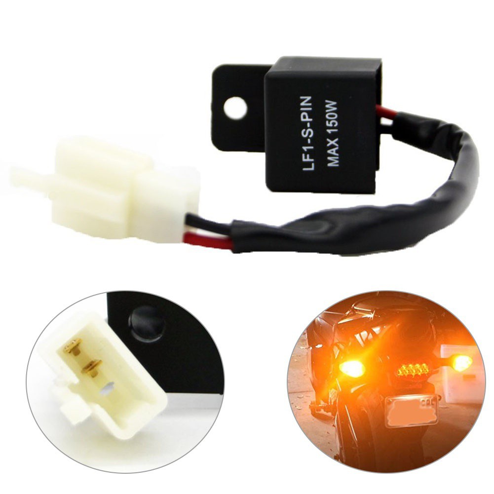 2x Motorcycle 2 Pin LED Turn Light Flasher Blinker Relay Signal Rate Controller