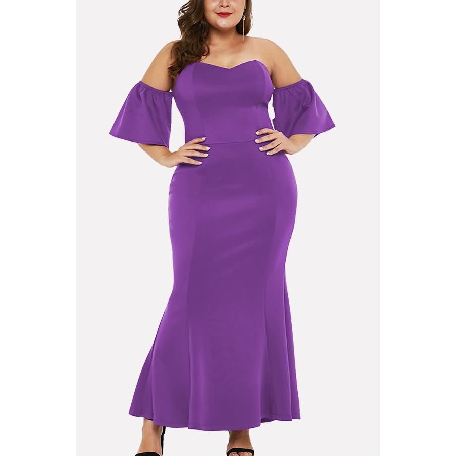 purple bodycon dress plus size
