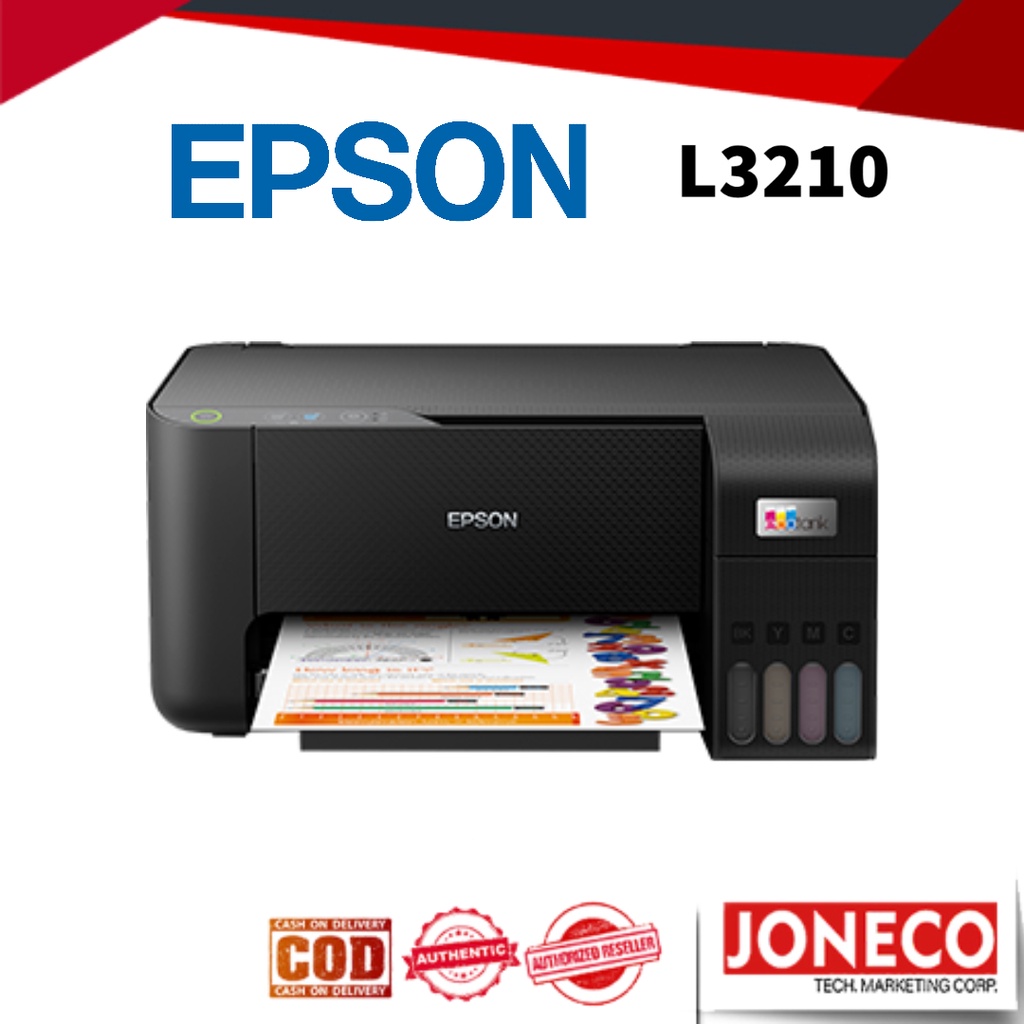 New Epson L3210 Ecotank 3 In 1 Colored Inkjet Printer Print Xerox Scan With 103 Original Ink 4067