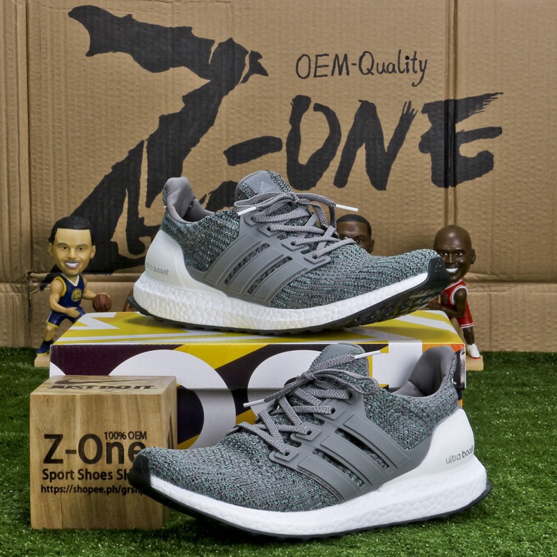 Adidas Ultra Boost Running Shoes For Men Grey Green Shopee
