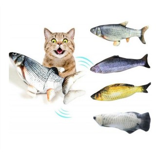 Moving Fish CatnipToys N-A Cat Fish Toy,Cat Feather Wand Toy,Dancing Fish Cat Toy Realistic Plush Simulation Interactive Cat Toys for Indoor Cats Electric Flopping Fish Cat Kicker Toy 