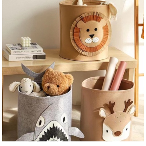 Toy storage box felt storage bucket animal shape storage box children