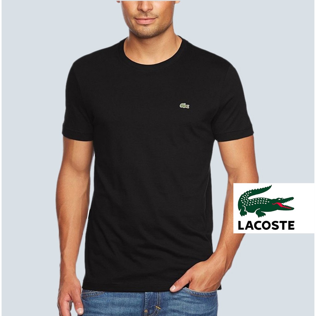 Lacoste T-Shirt for Men in Cotton Crew Neck Round Neck with Logo ...