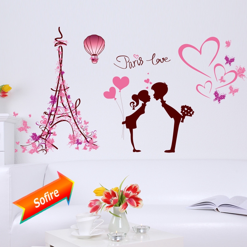 Sweet Bedroom Romantic Couple Wall Sticker Mural Art Decal L