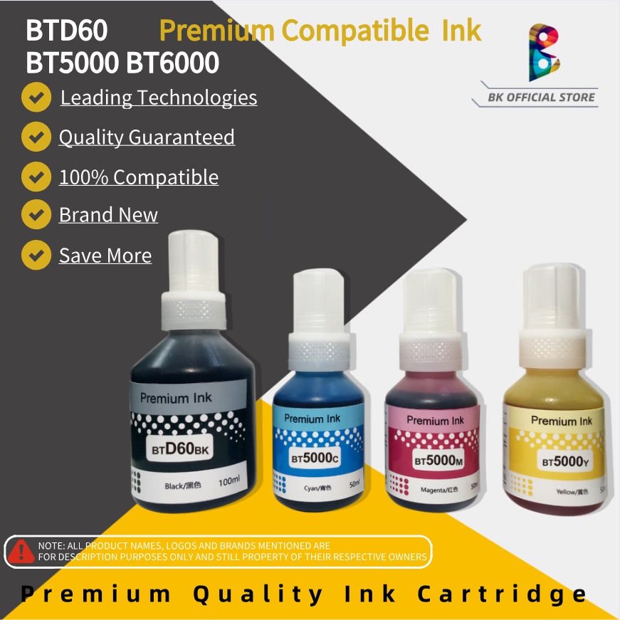 Brother Ink set BTD60 BT6000 BT5000 Ink Refill Compatible For Brother ...