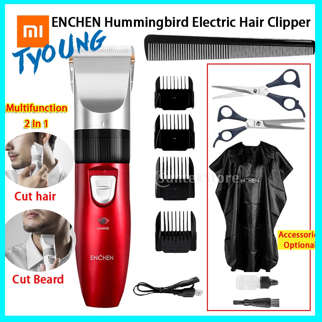 cutting hair with trimmer