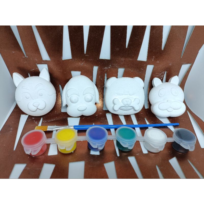 Paint Your Own Dog Faces Plaster Figures Kit Shopee Philippines