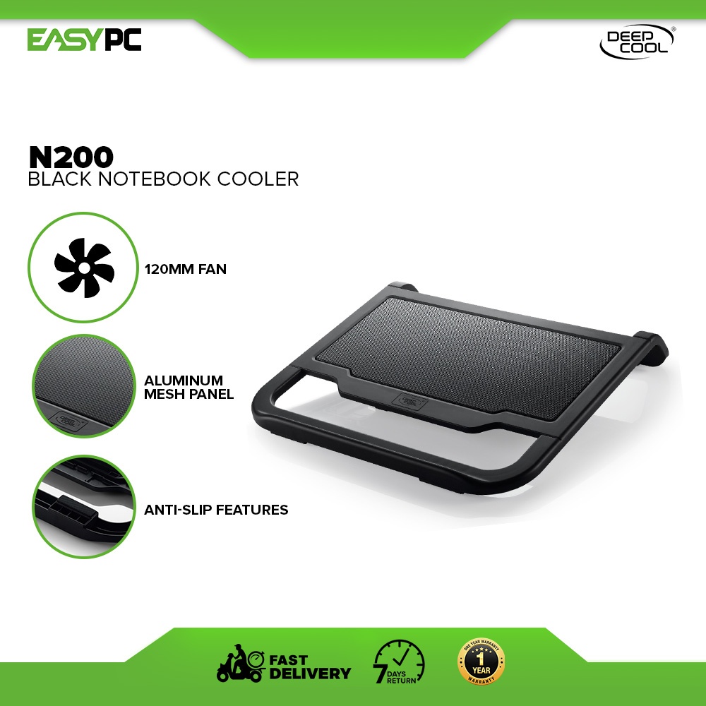 Deepcool N200 Notebook Cooler Black. Easy to carry Laptop Cooler, Deep Cool N200 Netbook Cooler