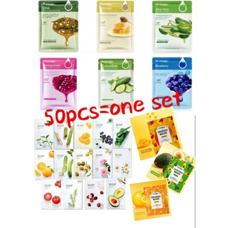 Authentic Korean Face Mask Sheet 50pcs Shopee Philippines