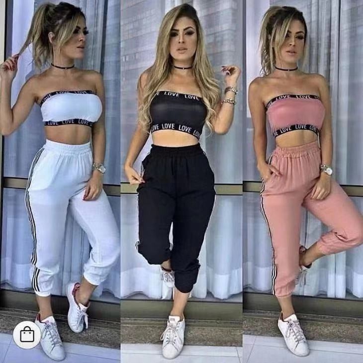 boho trendy clothes track pants(tube 