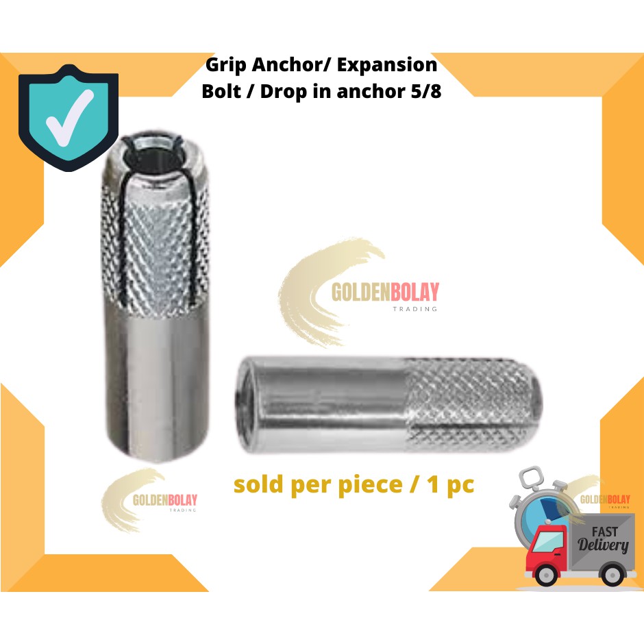 Grip Anchor/ Expansion Bolt / Drop in anchor 3/8 and 5/8 Shopee