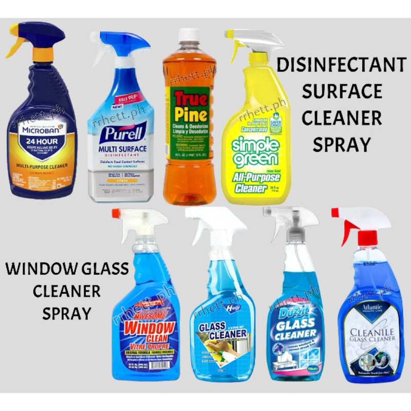 rrhett.ph WINDOW GLASS CLEANER SPRAY FLOOR SURFACE DISINFECTANT