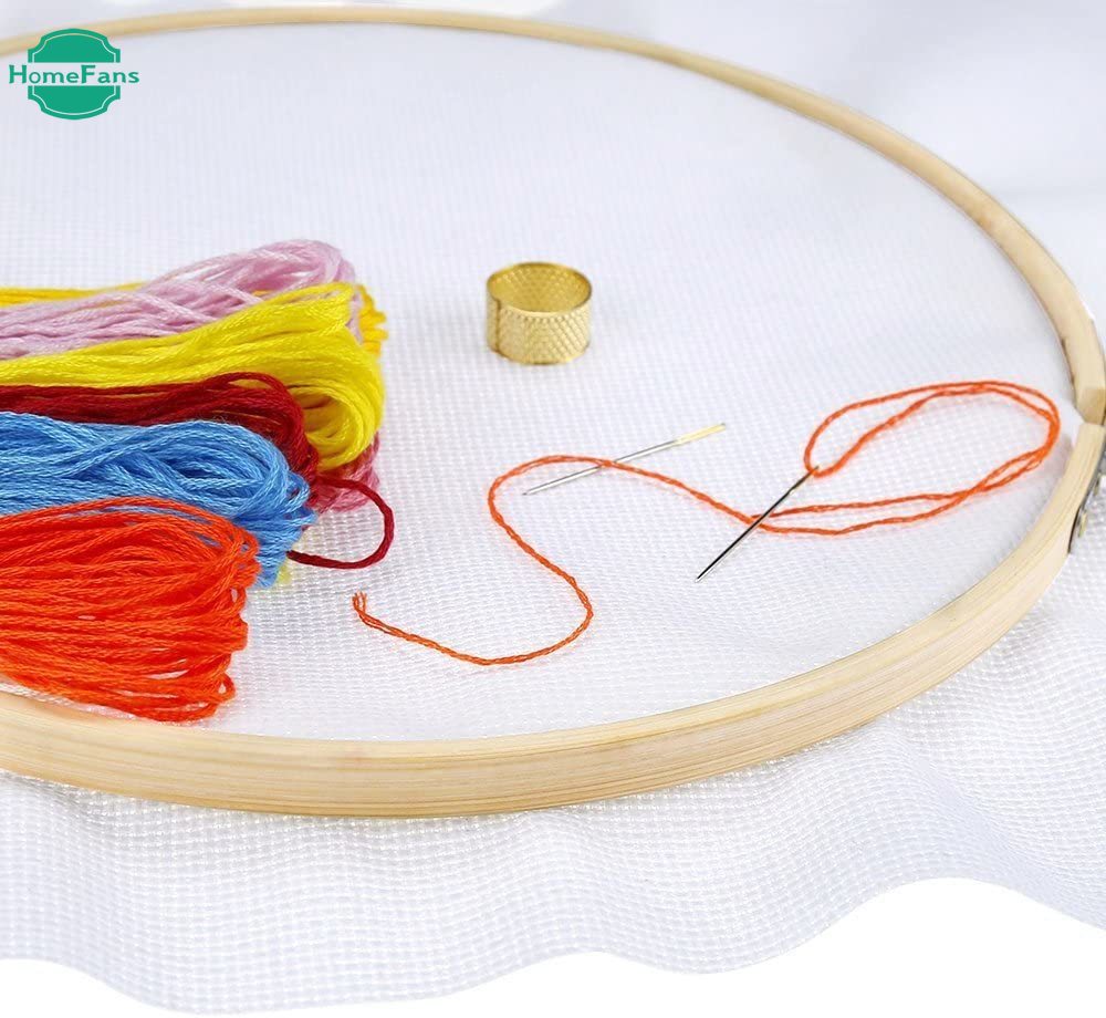 20 Pieces 3 Inch Wooden Round Embroidery Hoops Adjustable Bamboo Circle Cross Stitch Hoop Ring Bulk Wholesale for Art Craft Handy Sewing