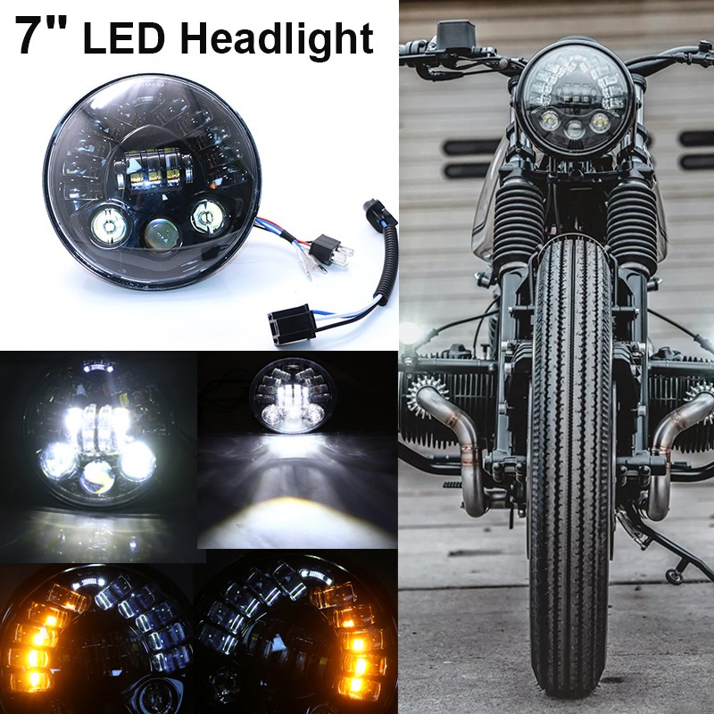 Led Lights For Motorcycle 7inch With Hi Lo Beam Drl Motorcycle Led Headlight Grill Mesh Cafe Racer Shopee Philippines