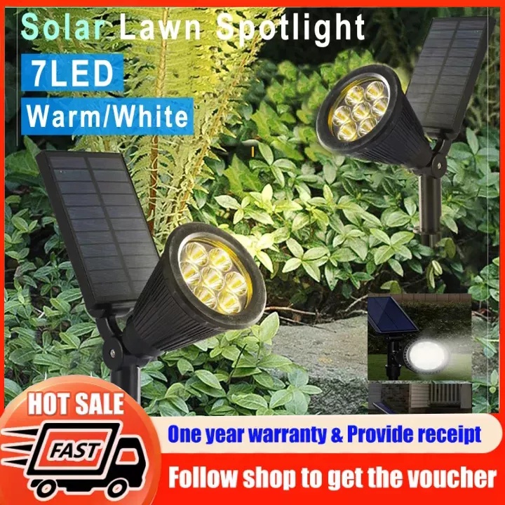 7 LED Solar Spotlight Garden Outdoor Waterproof Lawn Lights Landscape