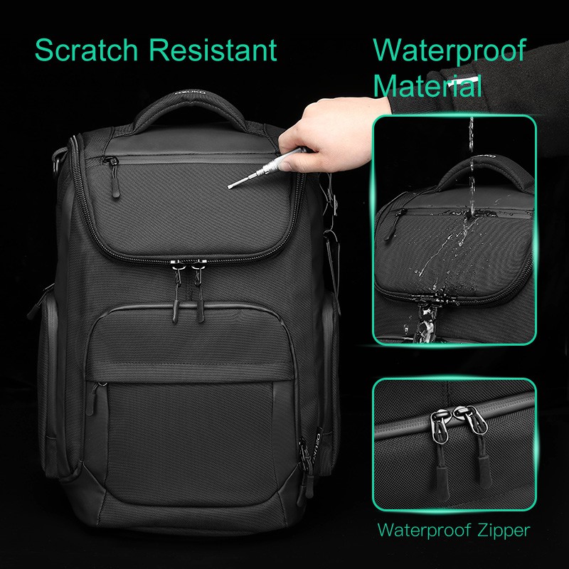 OZUKO Men Large Capacity Waterproof Laptop Backpack Business Travel Bag USB Charging - Image 4