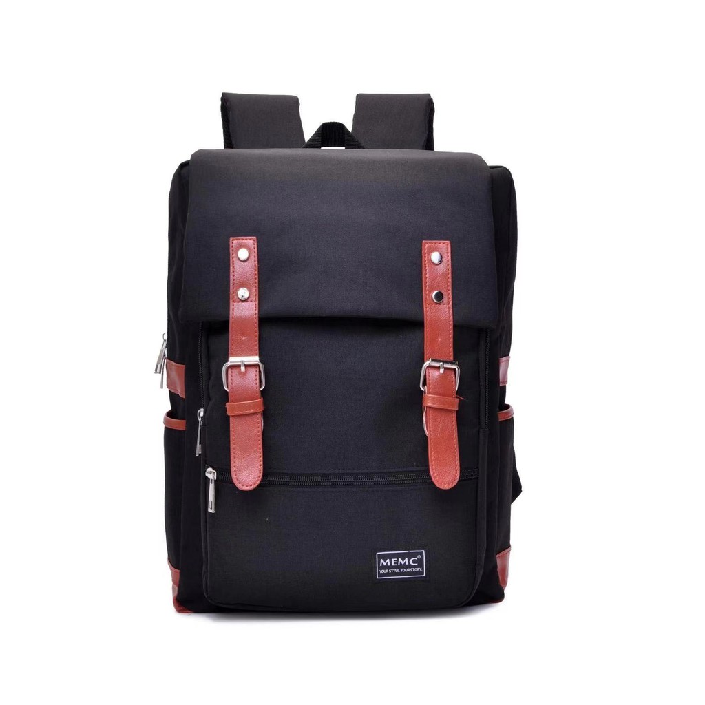 MEMC Korean Denim Unisex Casual Backpack with Laptop Compartment#0122 ...
