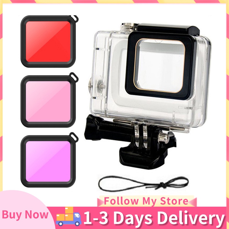 Gopro Hero 5 Gopro Hero 6 Hero 7 Waterproof Case No Need Remove Camera Lens With Red Filter Gp Wt Shopee Philippines