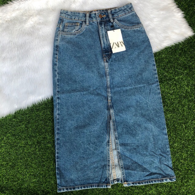 Zara Denim Midi Skirt Shopee Philippines