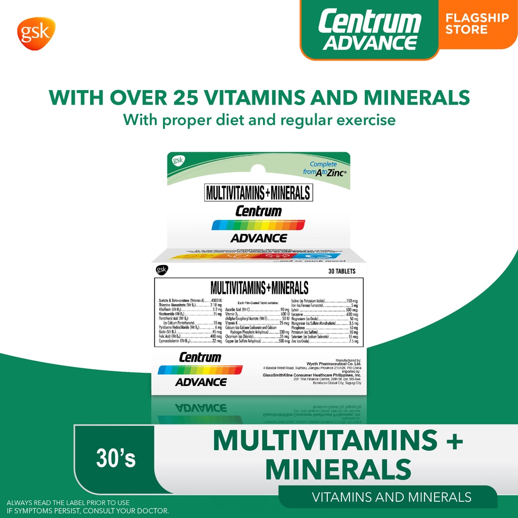 Centrum Advance Multivitamins+Minerals 30 tablets for Immunity and more with Vitamin C and Zinc #4
