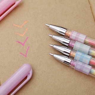 [CHOO] Colorful Plastic Cover 14 5cm Length Rainbow Pen 6 colors in 1 Colors Ink Gel Pens Surprising Gift #6