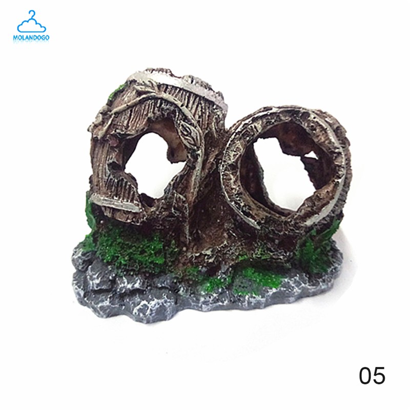 Aquarium Ornament Aquatic Caves Hide Shelter Uotyle Resin Broken Barrel Aquarium Decorations for Fish Tank Aquarium Ornament Aquatic Caves Hide Shelter Uotyle Resin Broken Barrel Aquarium Decorations for Fish Tank