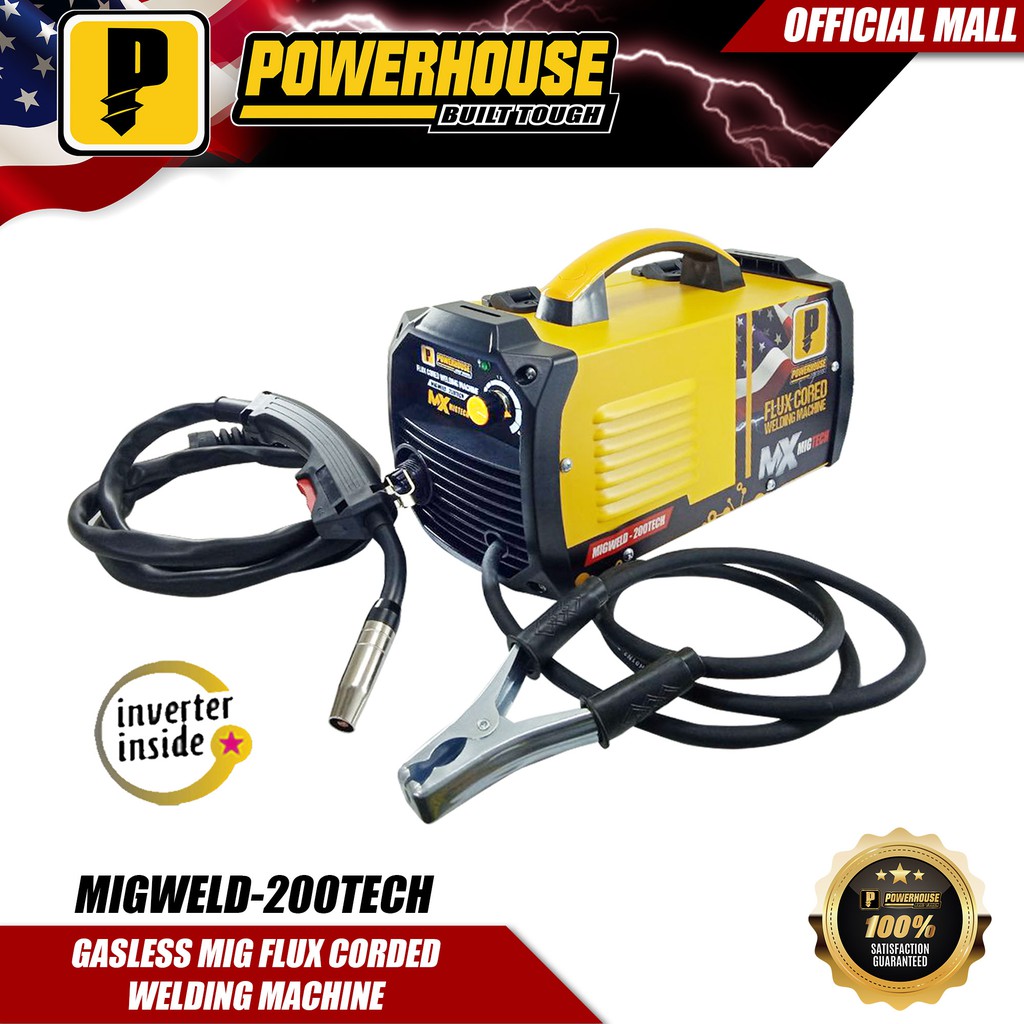 POWERHOUSE USA MIGWELD200TECH Gasless MIG Inverter Flux Cored Welding