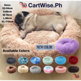 Dog Cat Pet Bed Pet Dog Cat Calming Pet Bed Warm Soft Plush Round Cozy Nest Comfortable Sleeping Mat