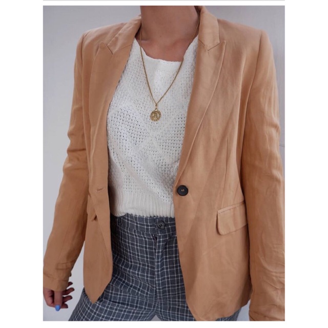 zara brown blazer