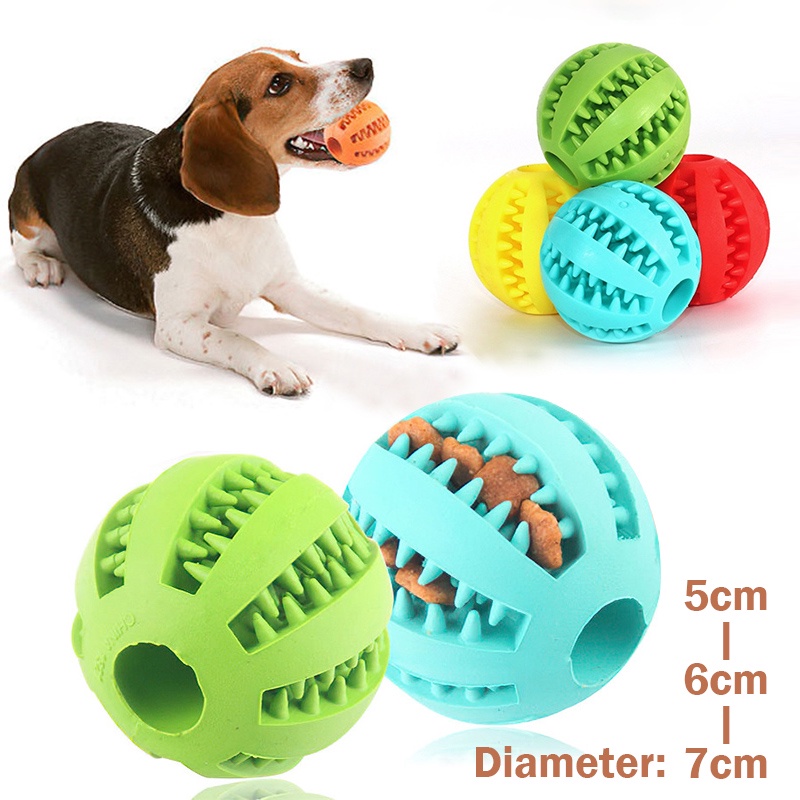 Dog Chew Ball Toys Non Toxic Rubber Ball Interactive Toy Tooth Cleaning
