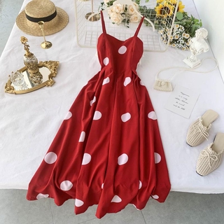 in the style red polka dot dress