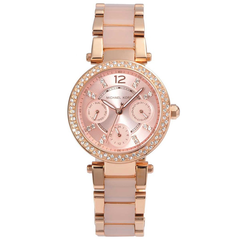 michael kors rose gold swarovski watch