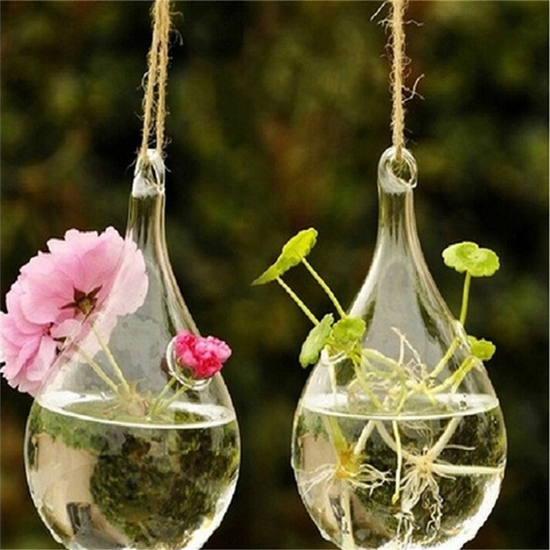 20pcs Clear Flower Hanging Vase Ball Plant Container Glass Home Wedding Decor