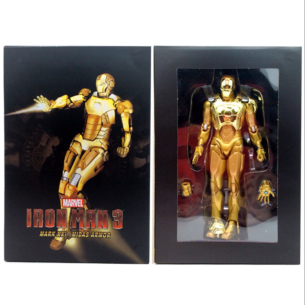 Action Figures Marvel Iron Man 3 Mark Xxi Midas Armor Gold Action Figure Kid Boy Collection Toy Yogarmony Gr