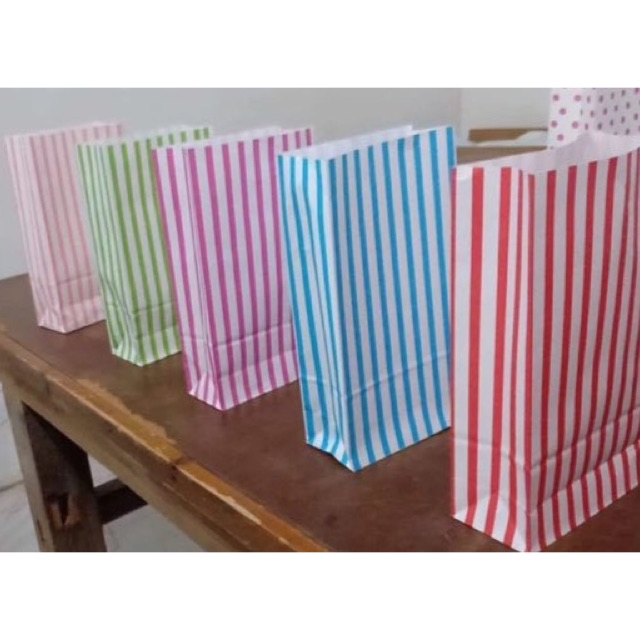 13*24*6 stripe paper bag(10pcs) | Shopee Philippines