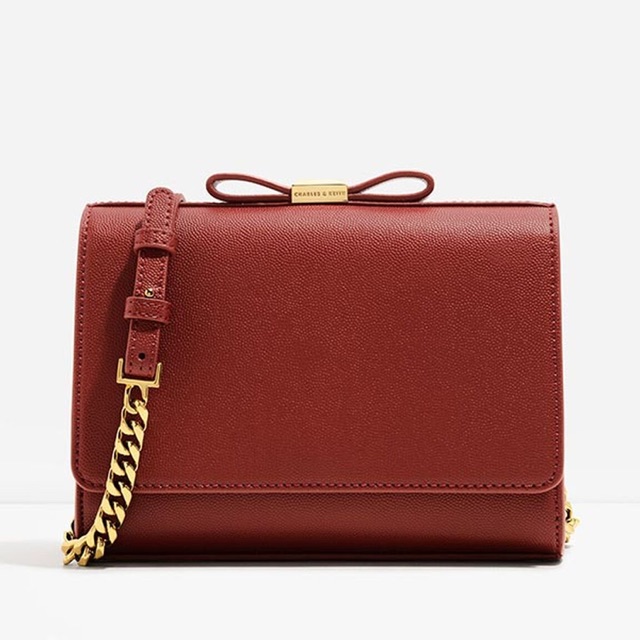 charles and keith bow detail clutch