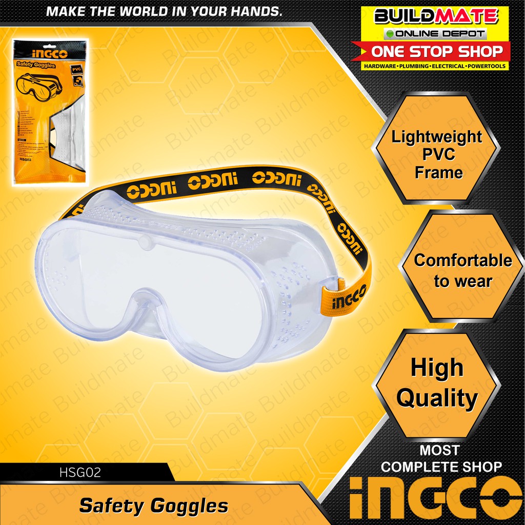 INGCO Safety Goggles HSG02 •BUILDMATE• IHT Shopee Philippines