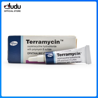 DUDU Pet Terramycin Antibiotic Ointment for Eye Infection in Dogs Cats Cattle Horses and Sheep 0.125
