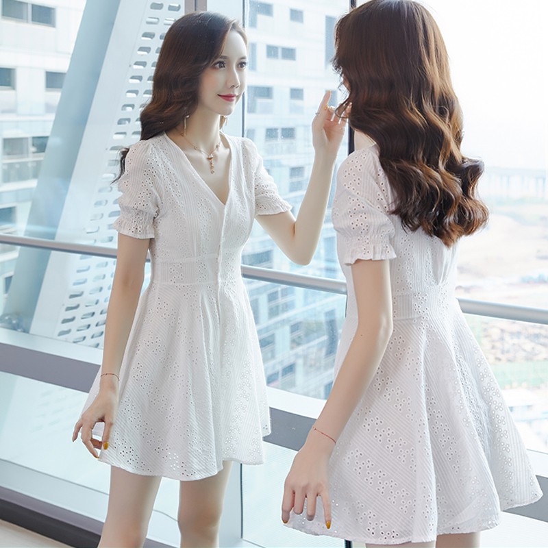 girls plain white dress